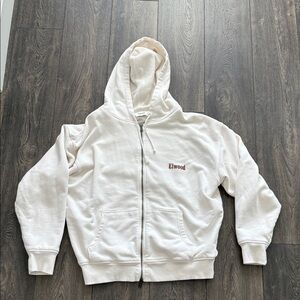 Elwood Off White / Cream Oversized Hoodie - M - Thermal Lined - GREAT Condition